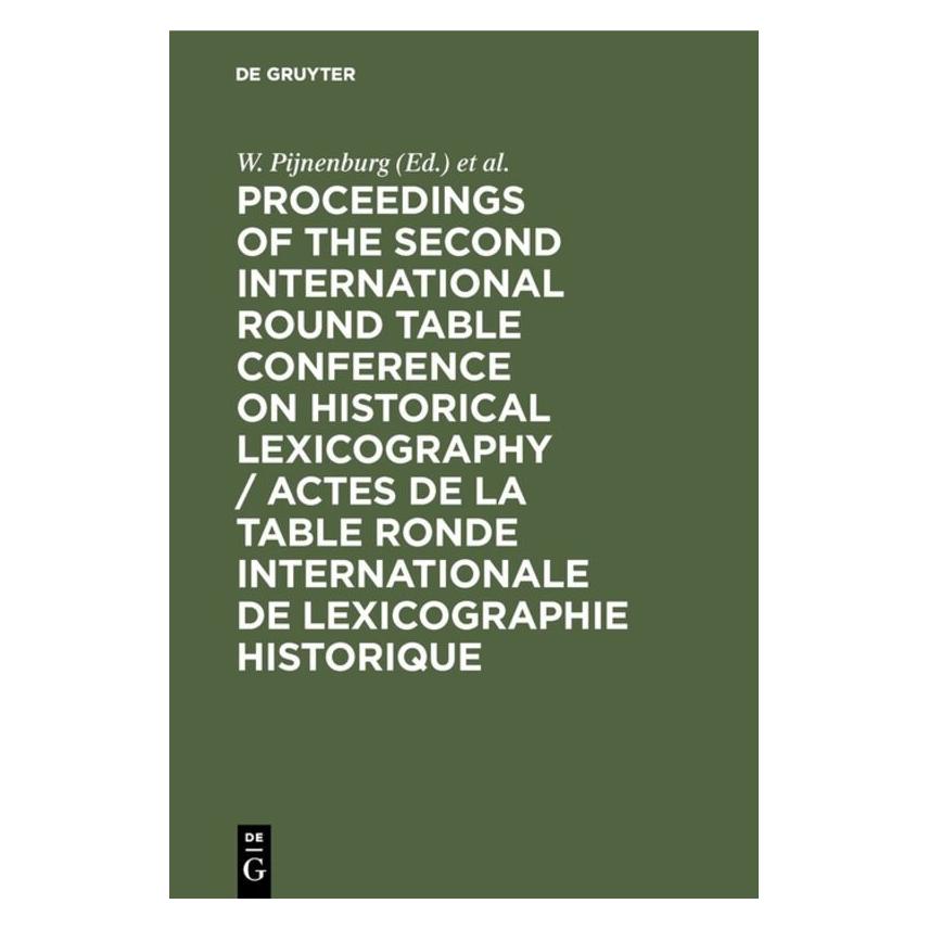 De Gruyter Proceedings of the Second International (Englisch, Hardcover, F. de Tollenaere, W. Pijnenburg) (67761332)
