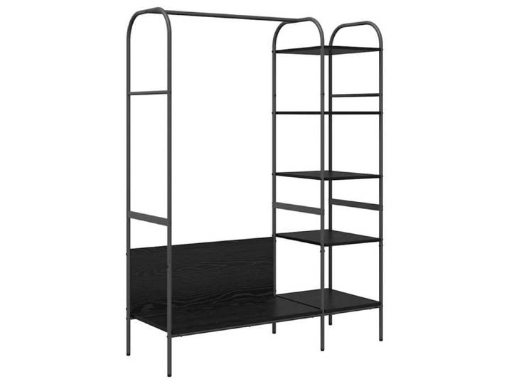 Porte-vêtements moderne - - Noir - 120x44x160 cm - Bois d'ingénierie - 3 étagères - Construction solide