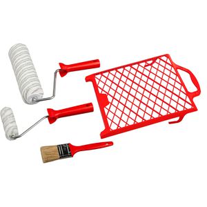 Böttcher-AG Malerset Graufaden Set, 6-teilig, mit 2 Farbrollern, 2 Farbwalzen, Pinsel & Abstreifgitter