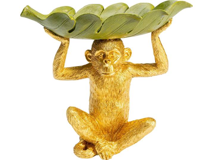Dekoschale KARE DESIGN Deko Schale Banana Leaf 14x24cm , gold (goldfarben), Dekoschalen, Dekoschale