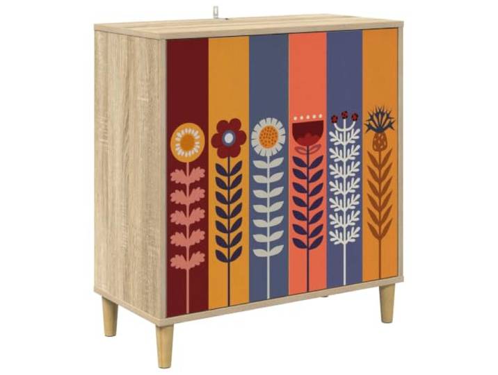 HKTMGDNG Sideboard ESSEN Kommode Sonoma 69 x 33 x 75 cm Vielseitiger Beistellschrank für Wohnzimmer und Schlafzimmer mit 2 Türen, erhöhten Füßen und dekorativer Front.