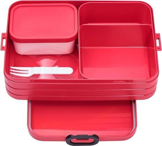 Unyqoos Bento-lunchbox Take A Break Nordic Red - Grote lunchbox met compartimenten van 1.500 ml