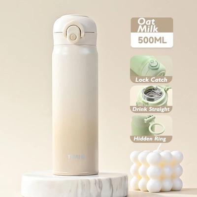 Uplifted Finds 500ml Large Capacity Thickened 316 Stainless Steel Vacuum Thermal Insulation Portable Tumbler Thermos Coffee Cup oat Milk Color