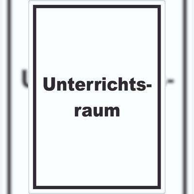 HB-Druck Unterrichtsraum Aufkleber mit Text Schule Schulung hochkant A0 (841x1189mm)