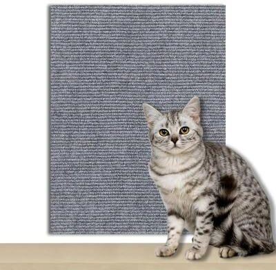 Uplift Essentials Custom Fit Wear Resistant Cat Climbing Mat Self Adhesive Wall & Furniture Guard grey 11.8 In X 23.6 In