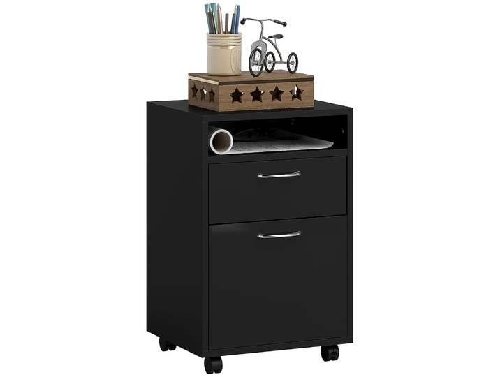 Homcom Meuble de Bureau Mobile avec Tiroir et Armoire 40X35X60 cm