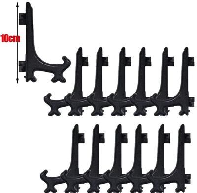 Inspired Finds 20 Pack Clear Acrylic Display Easel Stands For Plates, Photos, Frames & Collectibles black 1.97in 20pcs