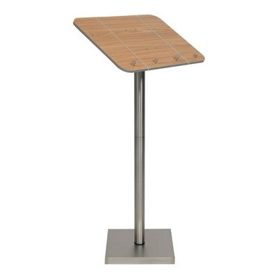 Securit® Präsentationsständer Speisekarte & Gästebuch "Menu Stand" - Holz Teak-Finish - Komplett mit Fuß + Sockel