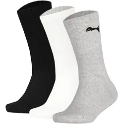 PUMA Kinder Socken, 3er Pack - Sport Junior, Frottee-Sohle, Rippbündchen, Logo Mehrfarbig / 31-34