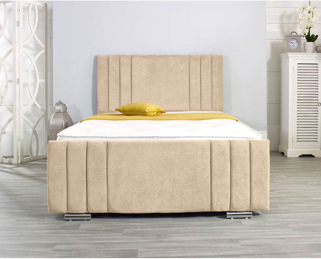 Wayfair Sleep Shirehampton Upholstered Bed Frame Beige Double (4'6)