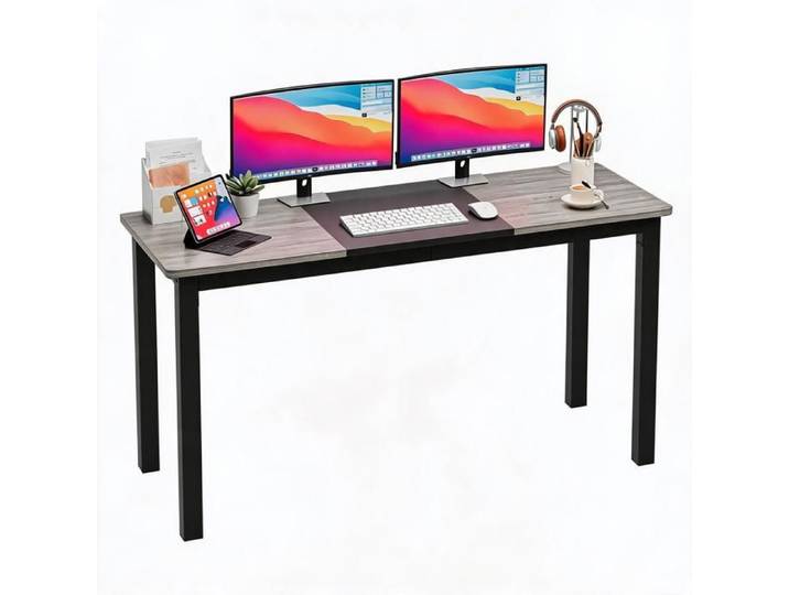 KOIOPLIE Bureau Informatique 160x60 cm Grand Bureau Ordinateur Moderne Minimaliste - Table de Travail Écriture Home Office Gris