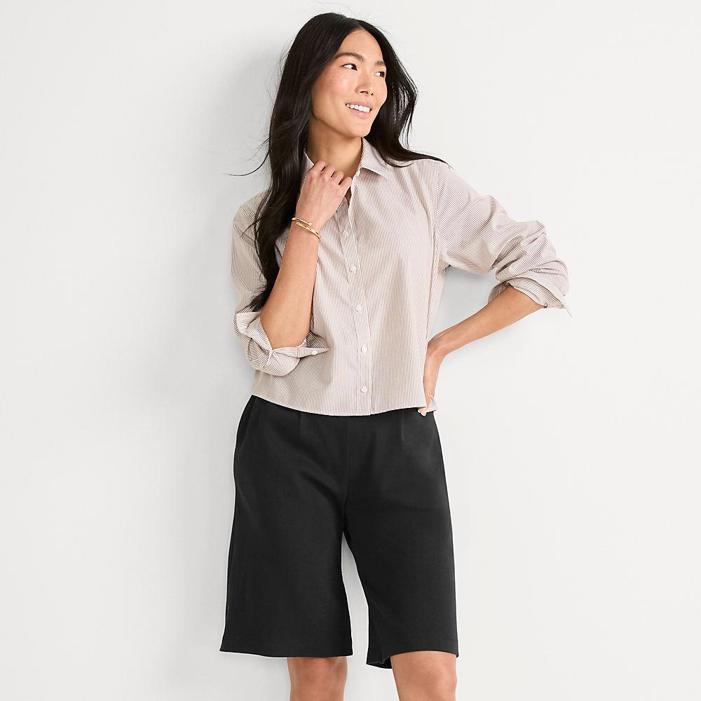 Bermuda-Shorts SPORT KNIT für Damen, Damen, size: regular, Schwarz, Baumwolle, by Lands' End