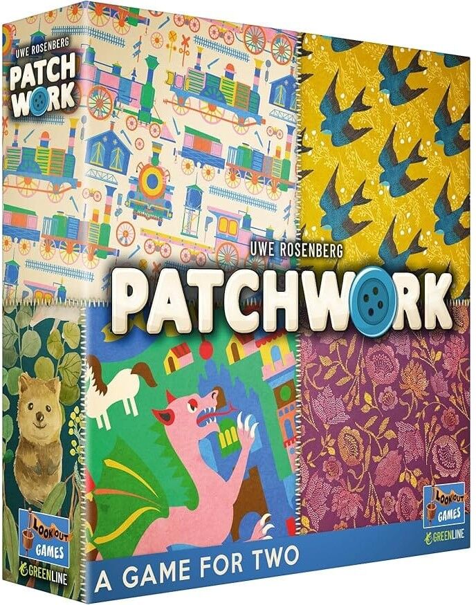 Patchwork (Revised Edition) - Strategic Two-Player Board Game by Uwe Rosenberg, Ages 10+, Lookout Spiele