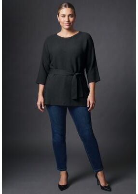 Plus Size Women's Priscilla Peplum Sweater by Avenue in Black (Size 22/24)