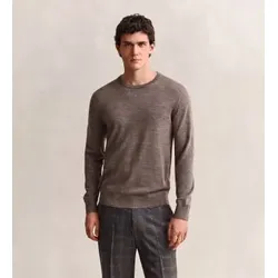Gant für Herren. 8050307 Pullover aus Merinowolle mit Rundhalsausschnitt in Braun (M), Lässig