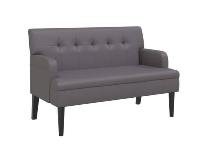 Makastle Sitzbank mit Rückenlehne Grau 112x65,5x75 cm Kunstleder