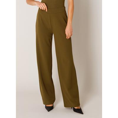 Treggings BASE LEVEL "Yarah", Damen, Gr. 40, Länge 30, olive, Web, Obermaterial: 97% Polyester, 3% Elasthan, unifarben, loose fit lang, Hosen Treggings, mit elastischem Bund