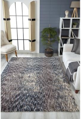 Domani Plush Mid-Century Casually Heathered Shag Area Rug