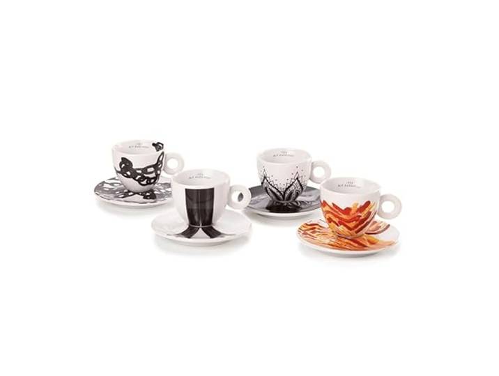 illy 25153 Art Collection, Kollektion Genesi 4 Cappuccino-Tassen, nummeriert und signiert, Monica Bonvicini und Shirin Neshat