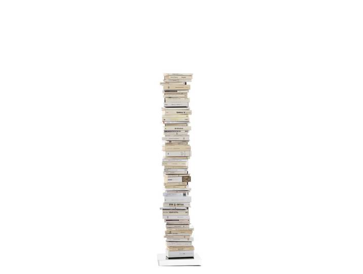 Büchersäule Ptolomeo Opinion Ciatti weiß, Designer Bruno Rainaldi, 35x160x35 cm