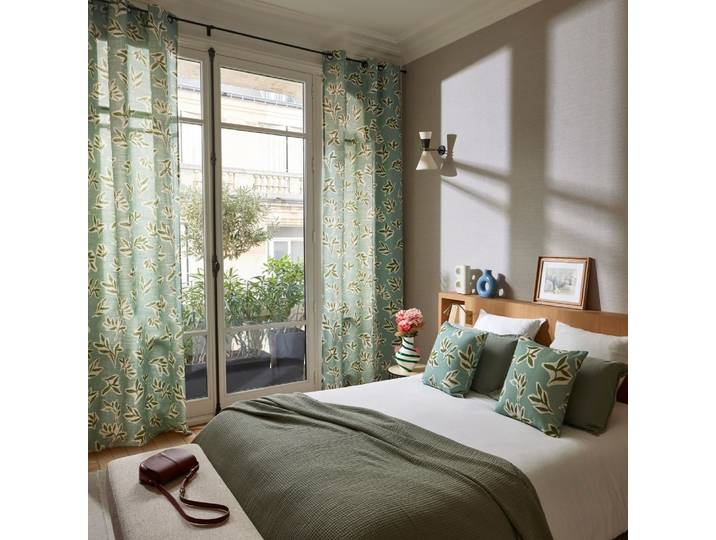 Rideau en coton vert 145x270 cm