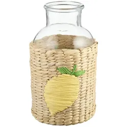 HOME STORY Vase   ¦ braun ¦ Glas,Naturprodukte ¦ Maße (cm): H: 20  Ø: 12.5