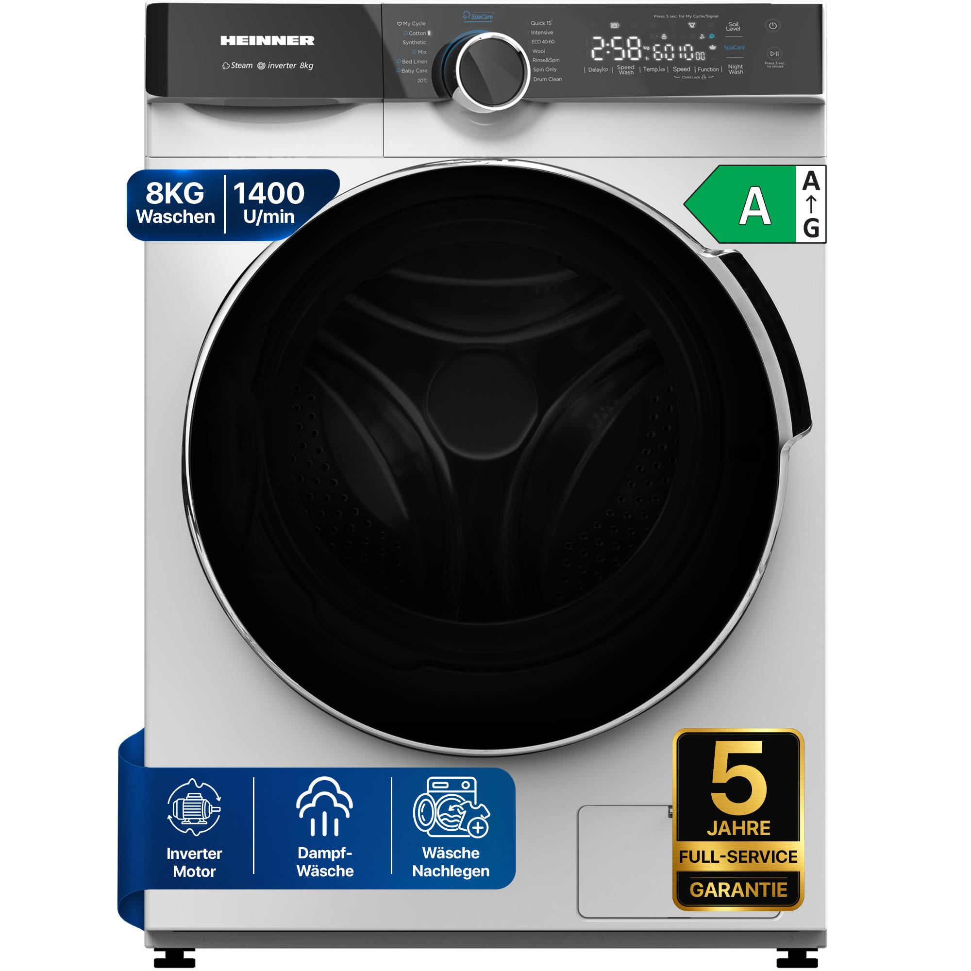 Heinner HWM-M814IVK, Frontlader, 8 kg, B, 72 dB, 1400 RPM, A