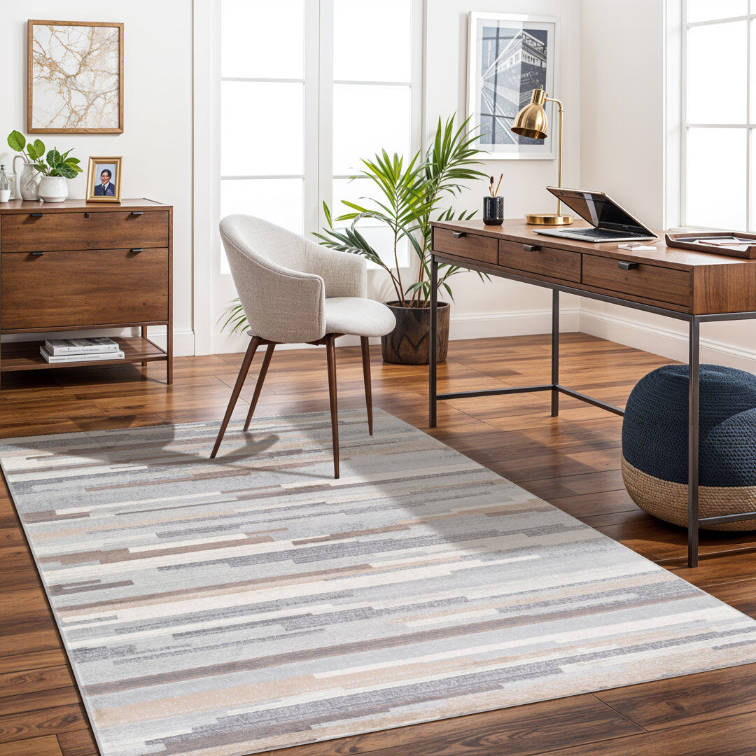 Zipcode Design Area Rug Tan;White;Gray Rectangle 160 x 215cm