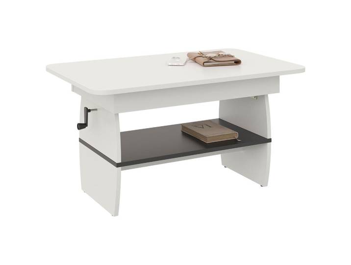Xora Couchtisch, Weiß, 60x51.5-61.5x95-125 cm, ausziehbar, höhenverstellbar, Wohnzimmer, Wohnzimmertische, Couchtische, Couchtische höhenverstellbar