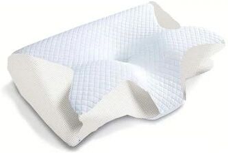 Uplift Essentials Ergonomic Memory Foam Cervical Pillow For Neck Pain Relief white