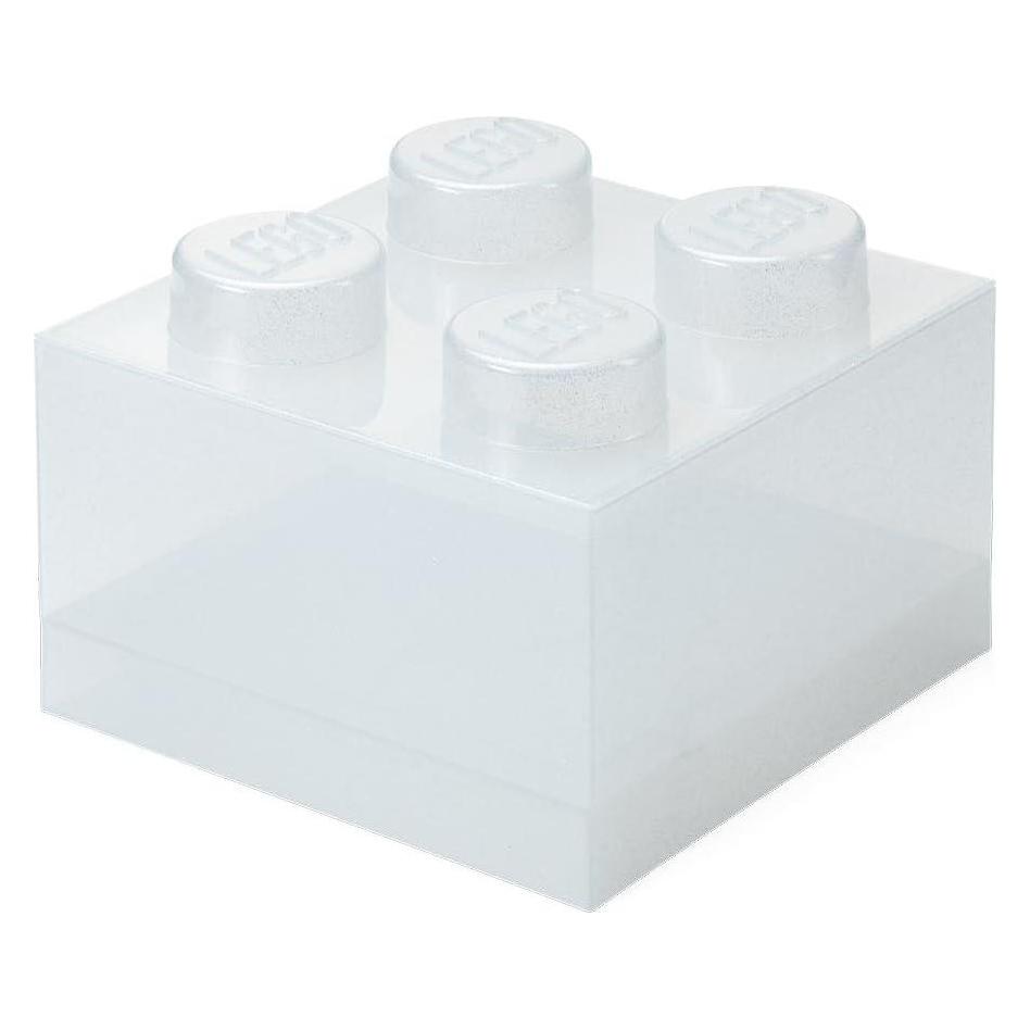 Default LEGO Storage Brick 4 Top Lid Glitter Translucent (40090803)