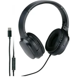 Grundig Kopfhörer USB-C mit Lautstärkeregler (Kabelgebunden), Kopfhörer, Schwarz