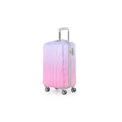 Suitline - Bordkoffer Handgepäck 55x35x20 cm, Trolley Hartschale glänzend Farbverlauf, 4 Rollen,TSA, Sakura