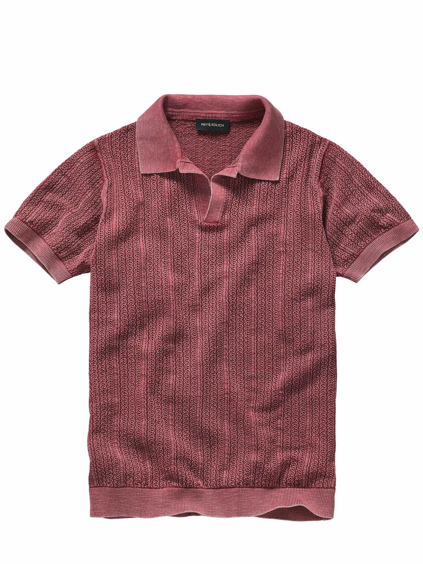 Mey & Edlich Herren Frischluft-Polo Rosa 100 % Baumwolle (bio)