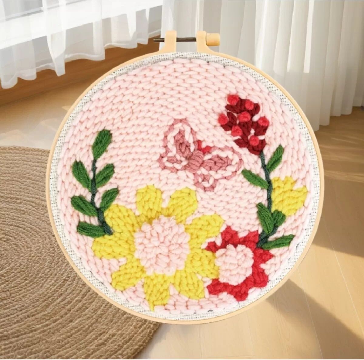 INF Kit de Broderie DIY en Laine Chunky - 20 cm, Laine Douce et Épaisse pour Débutants