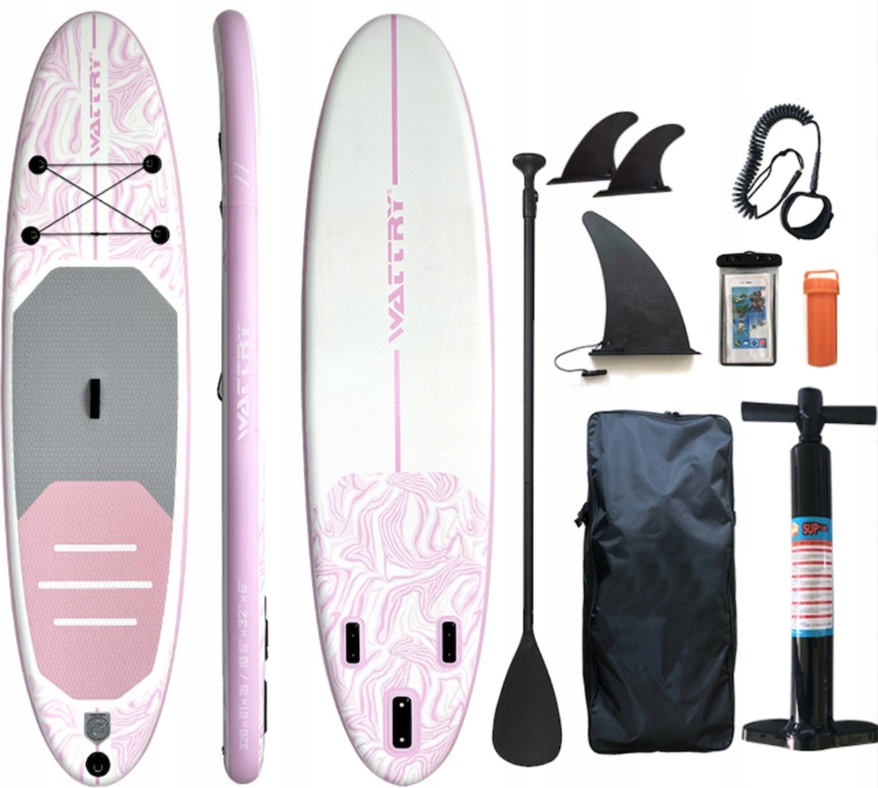 Brett Sup Stabil Gepumpt Wattry 320X81X15 Cm Mit Pumpe Und Ruder 160 Kg