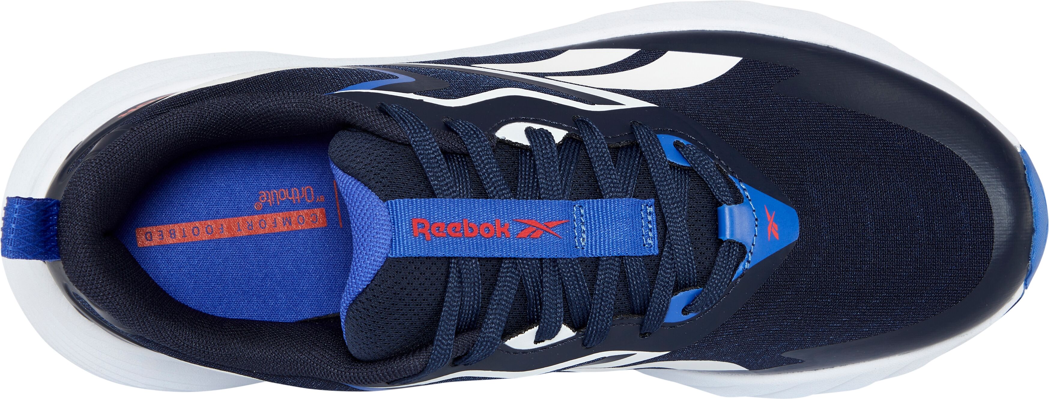 Laufschuh REEBOK "VERSE", Herren, Gr. 43, blau (vector navy, breakout blau, rival rot), Synthetik, Textil, Schuhe Laufschuh vector navy, breakout blau, rival rot 43