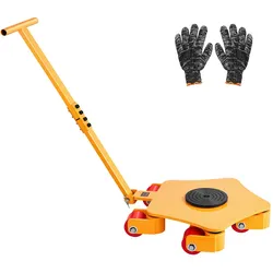 VEVOR Maschinenroller, 4 T, Maschinen-Transportroller, Maschinen-Transportroller mit 360°-Drehkappe und PU-Lenkrollen, Schwerlast-Industriemaschinen-Möbelwagen mit Griff für Lager, Werkstatt