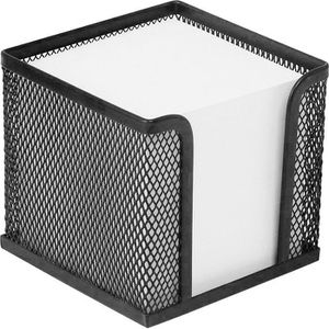 Wedo Zettelbox Office, 65701, schwarz, 10 x 10 cm, gefüllt mit 700 Notizzetteln, aus Metall