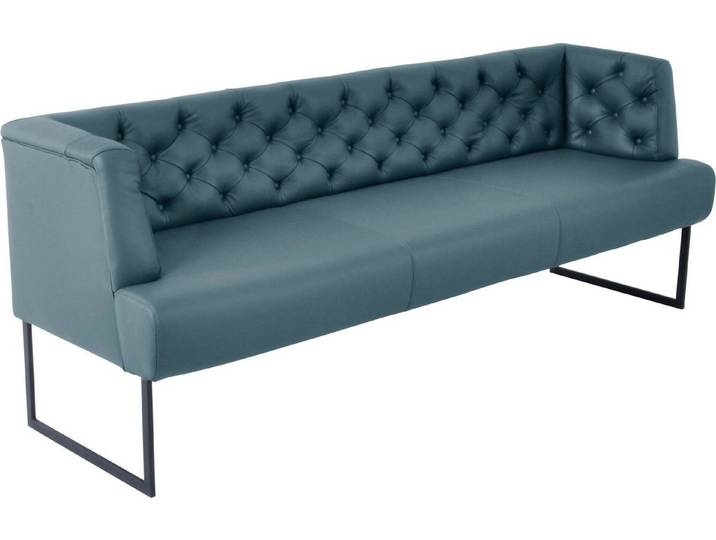 K+W Komfort & Wohnen Polsterbank Creso, im modernen Chesterfield-Look, mit schwarzen Kufenfüßen