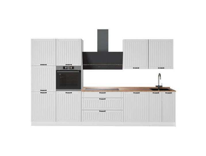 Cuisine Fame-Line 340cm PT Chêne Blanc campagne/Blanc Vicco 64644