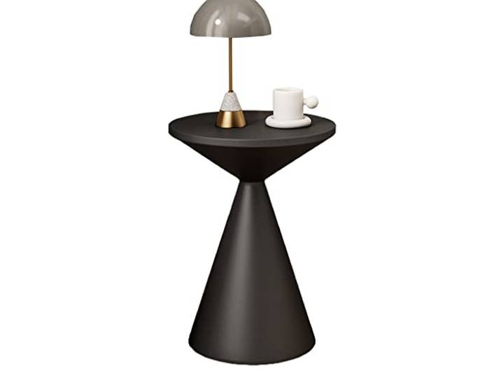 BDSDFSA Beistelltisch, Moderner rustikaler Nachttisch aus Metall(Black)
