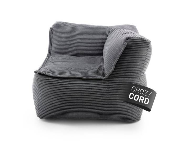 Lumaland Sitzsack Sitzsack-Sofa Modular Cord 81x81x70cm Ecke rechts, Sessel abnehmbarer Bezug kombinierbar waschbar