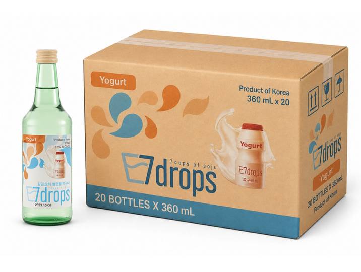 7CUPSOFSOJU 7DROPS Soju Yoghurt Alc. 12% 360 ml x 20