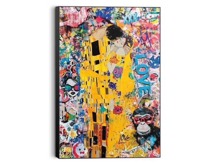 REINDERS Wandbild, The Modern Kiss, Wohnzimmer, MDF, 90 x 60