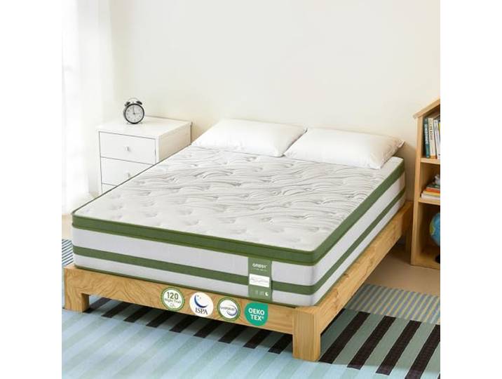 Grbsy Matratze 140x190 cm H3 – 25cm 7-Zonen Ergonomische Unterstützung, Mittelfest für Rückenentlastung, Hautfreundlicher Bezug, Atmungsaktiv, Oeko-TEX & CertiPUR-US Zertifiziert