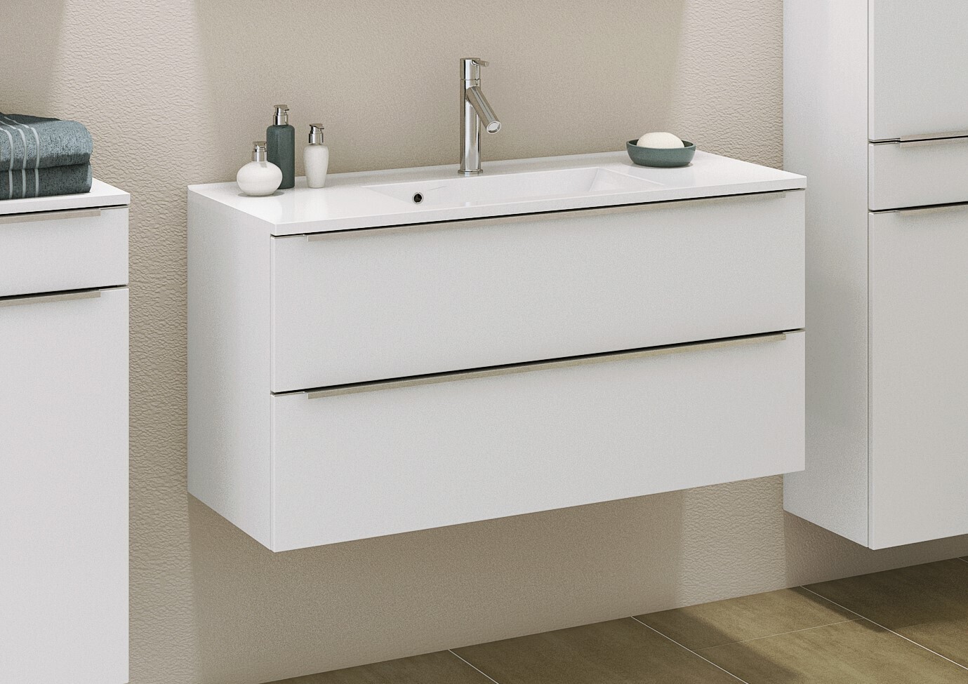 Waschtisch Waschbecken Badschrank Handwaschbecken Waschplatz Bad "Garda IV"