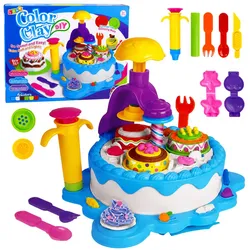 Geburtstagskuchen-Set, 6 Farben, Knete, Spritzbeutel, Zubehör