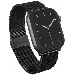 Burga Elegantes Metallgewebe-Armband für Apple Watch, Uhrenarmband, Schwarz