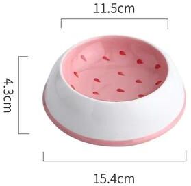 Uplift Treasures Cute Fruit Shape Ceramic Pet Food Bowl strawberry Bowl